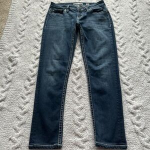 BKE Payton Low Rise Skinny Jeans White Saddle Stitch Size 27 R